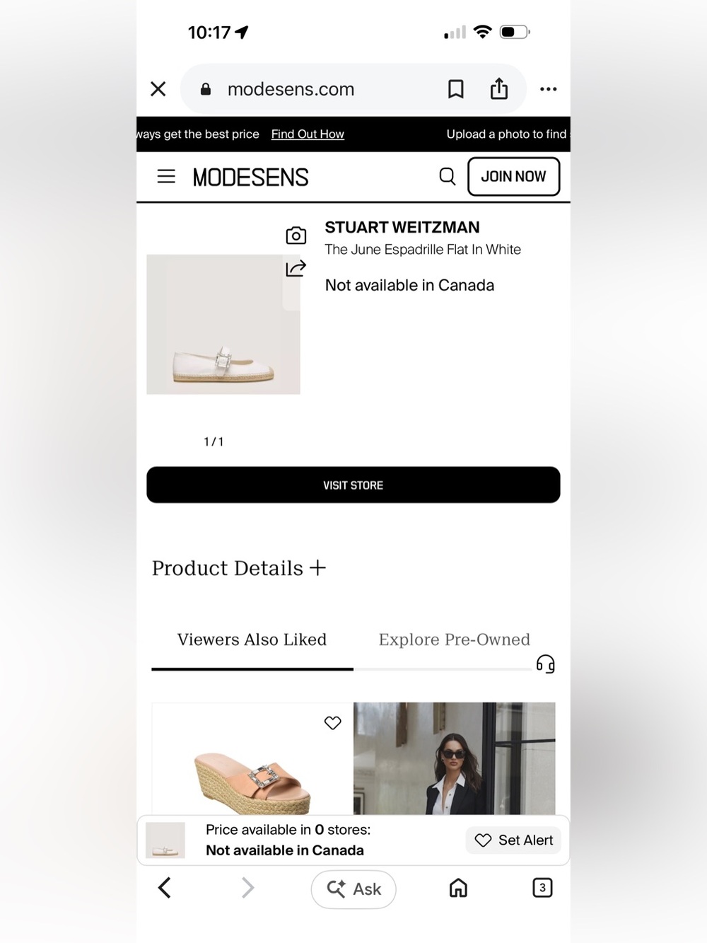 NIB STUART WEITZMAN The June Espadrille-Flat White Suede $495 MSRP - Picture 2 of 2